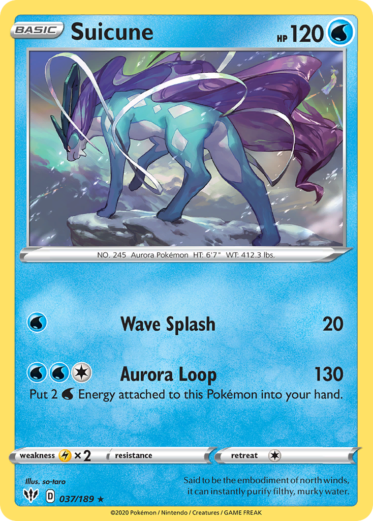 Suicune (037/189) [Sword & Shield: Darkness Ablaze] | Exor Games New Glasgow