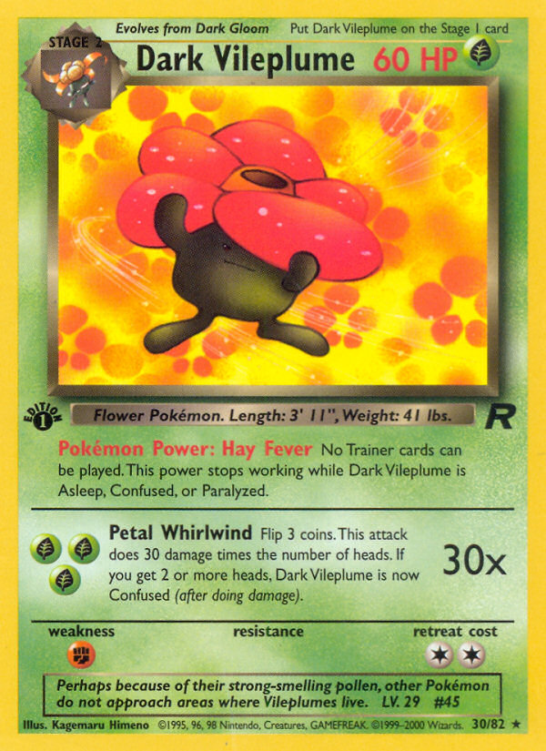 Dark Vileplume (30/82) [Team Rocket 1st Edition] | Exor Games New Glasgow