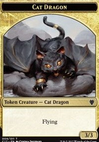 Cat Dragon (009) // Dragon (006) Double-sided Token [Commander 2017 Tokens] | Exor Games New Glasgow