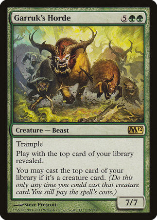Garruk's Horde [Magic 2012] | Exor Games New Glasgow