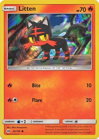 Litten (24/149) (Water Web Holo) [Sun & Moon: Base Set] | Exor Games New Glasgow