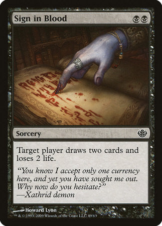 Sign in Blood [Duel Decks: Garruk vs. Liliana] | Exor Games New Glasgow