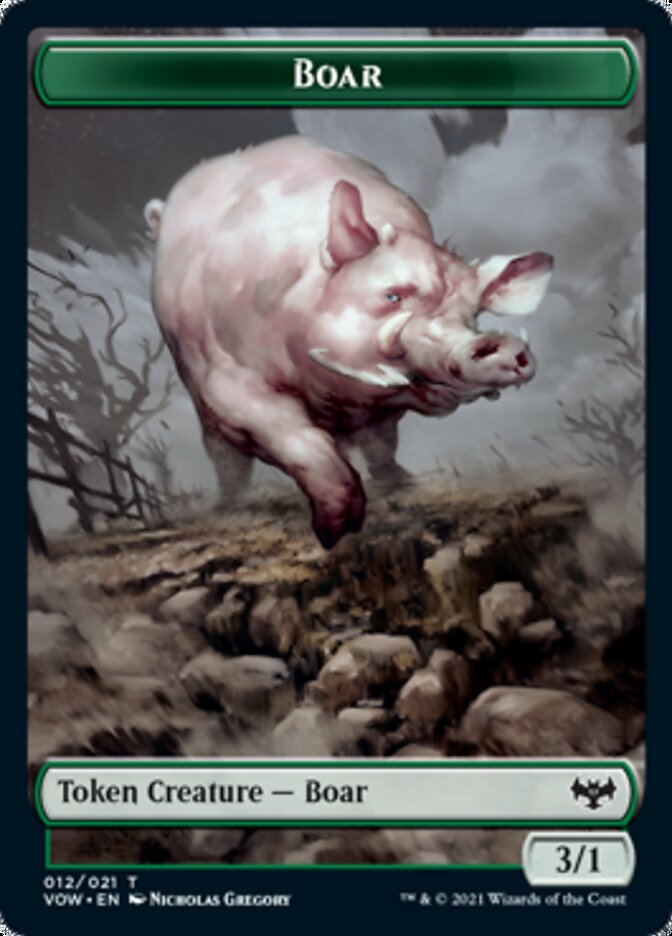 Boar Token [Innistrad: Crimson Vow Tokens] | Exor Games New Glasgow