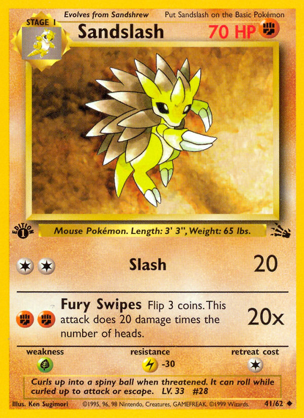 Sandslash (41/62) [Fossil 1st Edition] | Exor Games New Glasgow