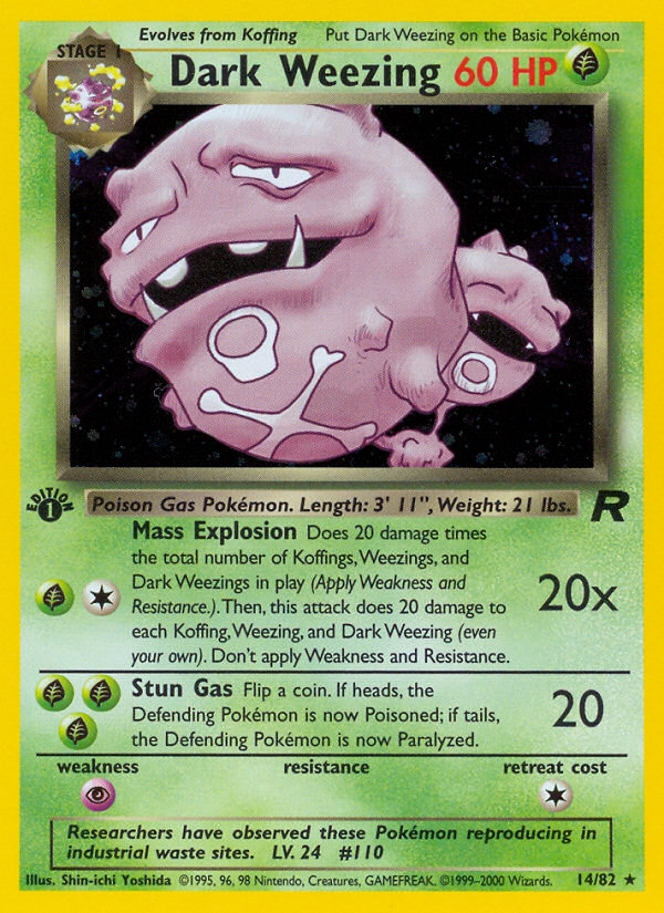 Dark Weezing (14/82) [Team Rocket 1st Edition] | Exor Games New Glasgow