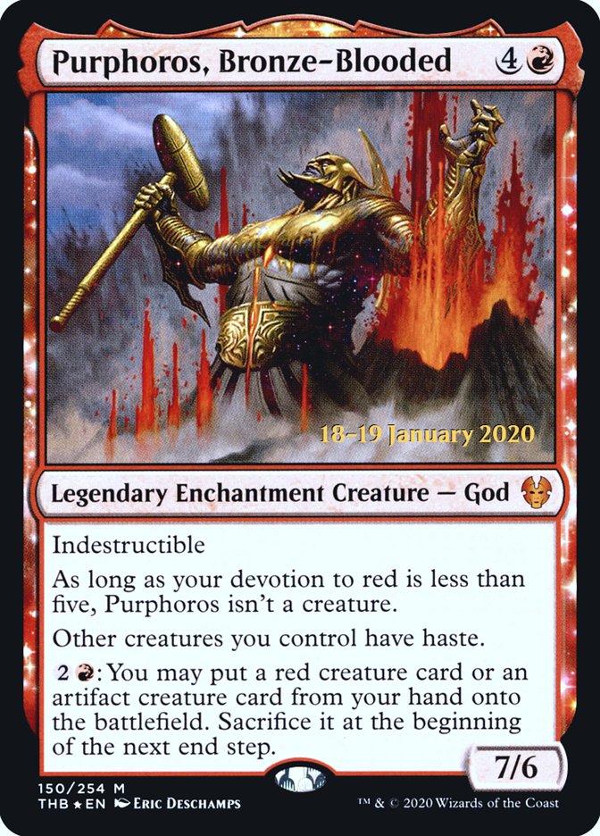 Purphoros, Bronze-Blooded [Theros Beyond Death Prerelease Promos] | Exor Games New Glasgow