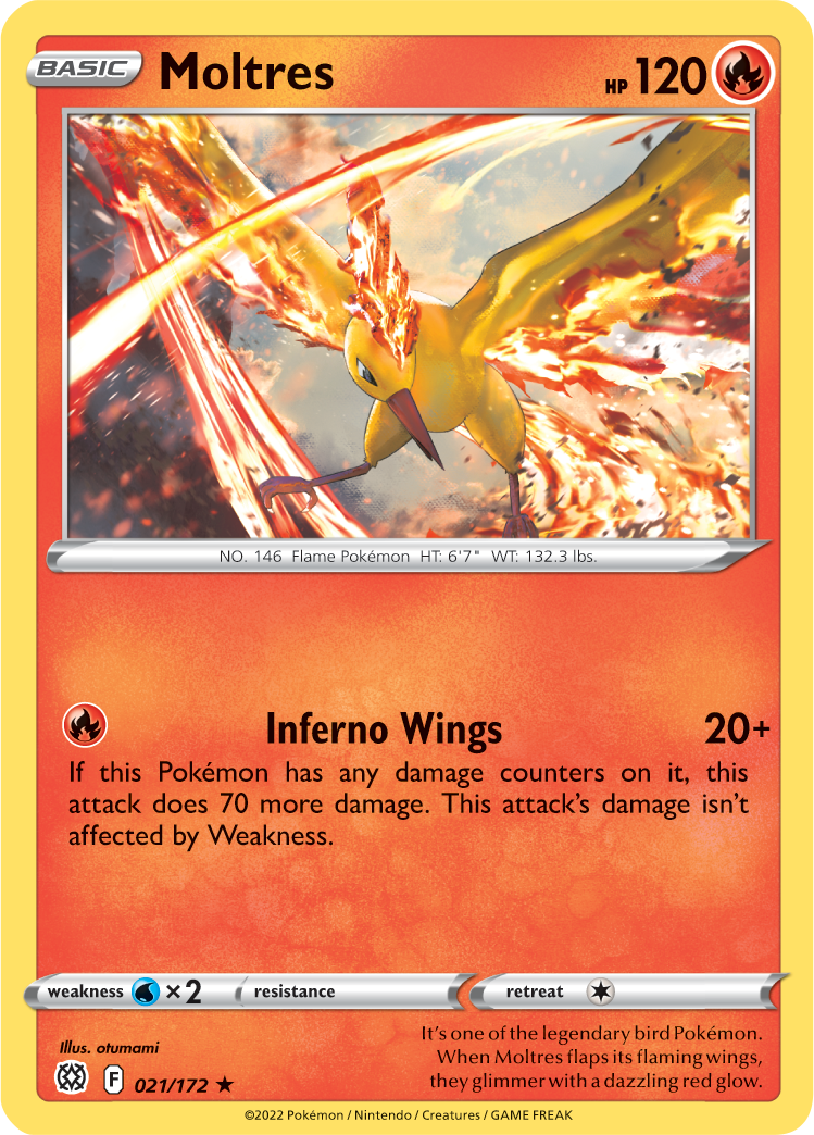 Moltres (021/172) (Theme Deck Exclusive) [Sword & Shield: Brilliant Stars] | Exor Games New Glasgow