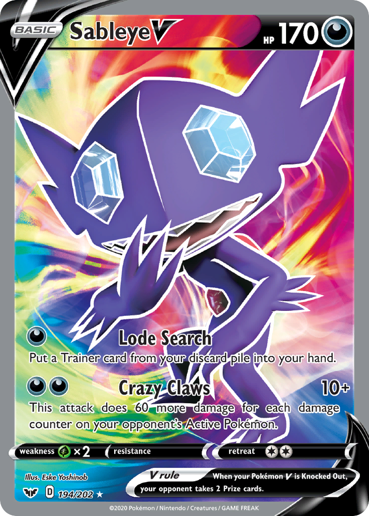 Sableye V (194/202) [Sword & Shield: Base Set] | Exor Games New Glasgow