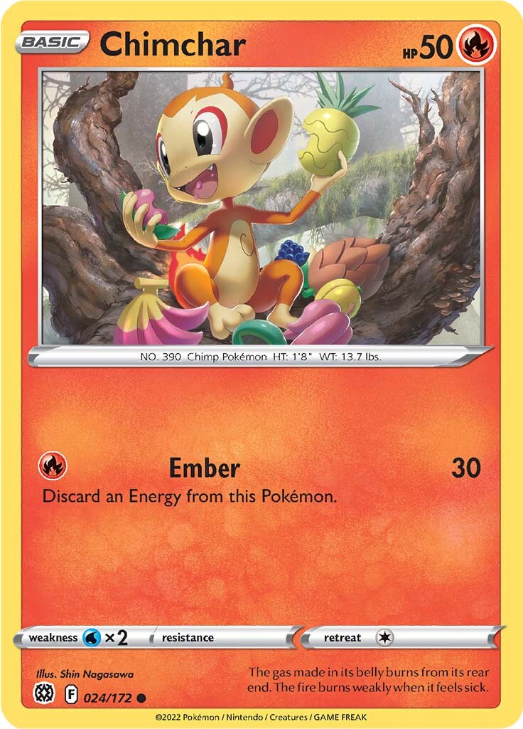 Chimchar (024/172) [Sword & Shield: Brilliant Stars] | Exor Games New Glasgow