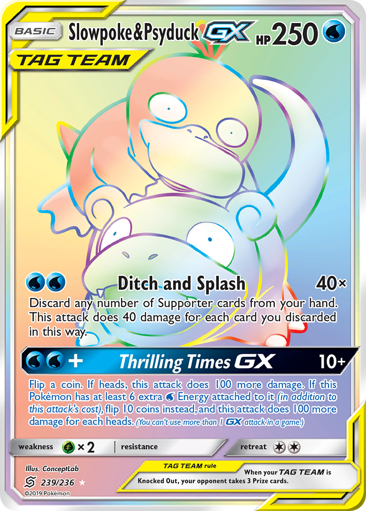 Slowpoke & Psyduck GX (239/236) [Sun & Moon: Unified Minds] | Exor Games New Glasgow