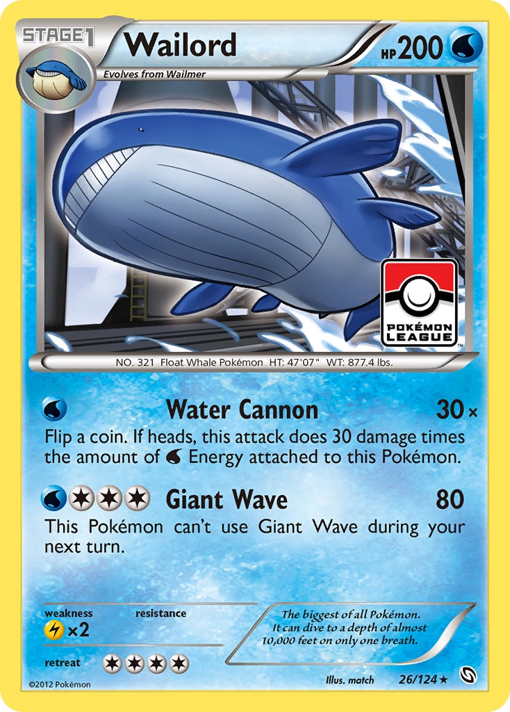 Wailord (26/124) [Black & White: Dragons Exalted] | Exor Games New Glasgow