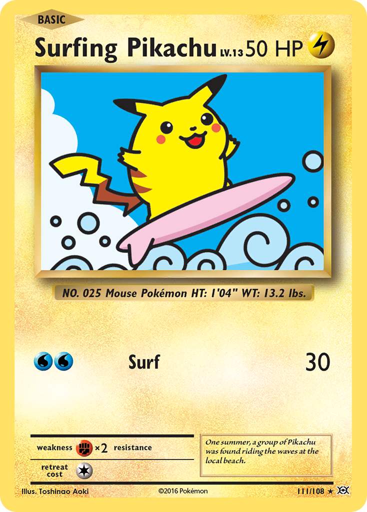 Surfing Pikachu (111/108) [XY: Evolutions] | Exor Games New Glasgow