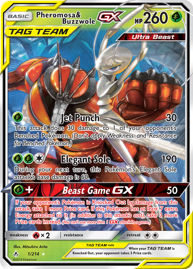 Pheromosa & Buzzwole GX (1/214) [Sun & Moon: Unbroken Bonds] | Exor Games New Glasgow