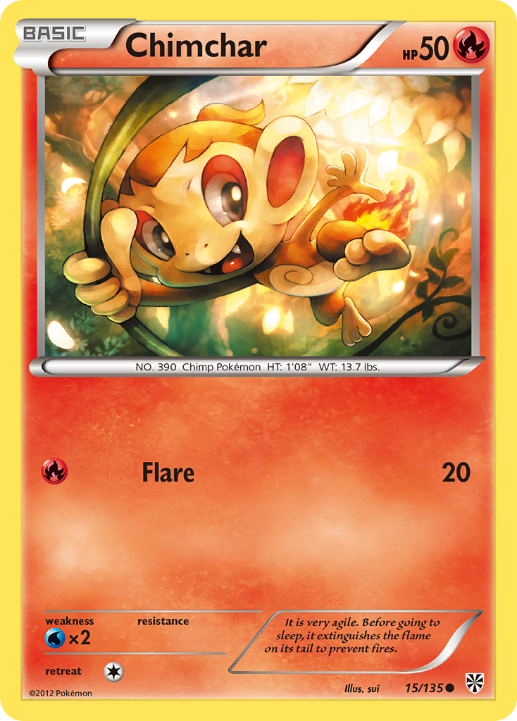 Chimchar (15/135) [Black & White: Plasma Storm] | Exor Games New Glasgow