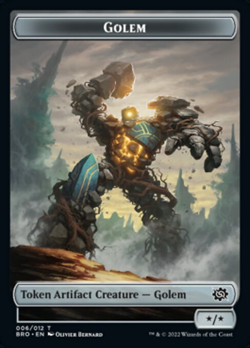 Powerstone // Golem Double-Sided Token [The Brothers' War Tokens] | Exor Games New Glasgow