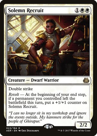 Solemn Recruit [Aether Revolt] | Exor Games New Glasgow