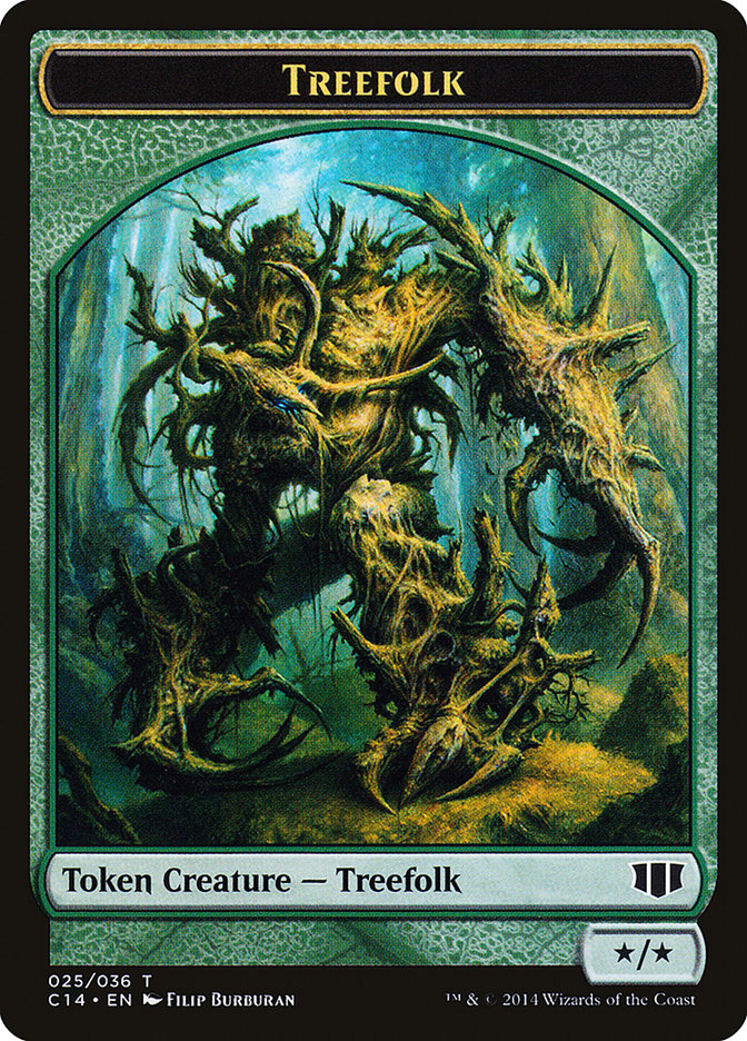 Treefolk // Wolf Double-sided Token [Commander 2014 Tokens] | Exor Games New Glasgow