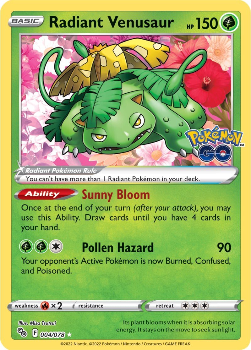 Radiant Venusaur (004/078) [Pokémon GO] | Exor Games New Glasgow