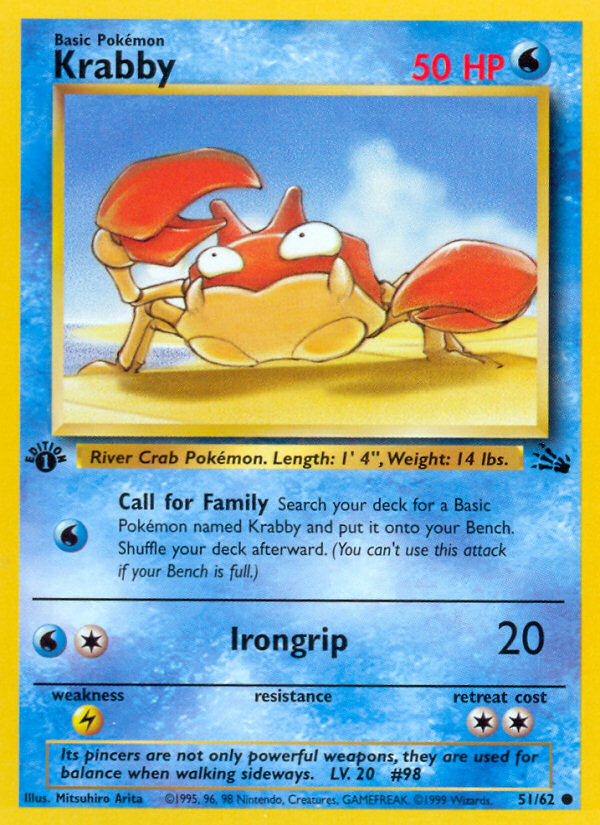 Krabby (51/62) [Fossil 1st Edition] | Exor Games New Glasgow