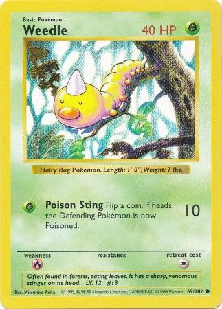 Weedle (69/102) [Base Set Shadowless Unlimited] | Exor Games New Glasgow