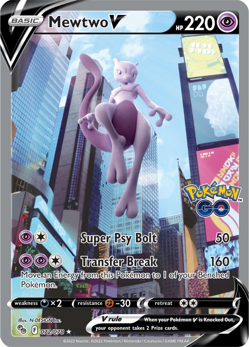 Mewtwo V (072/078) [Pokémon GO] | Exor Games New Glasgow