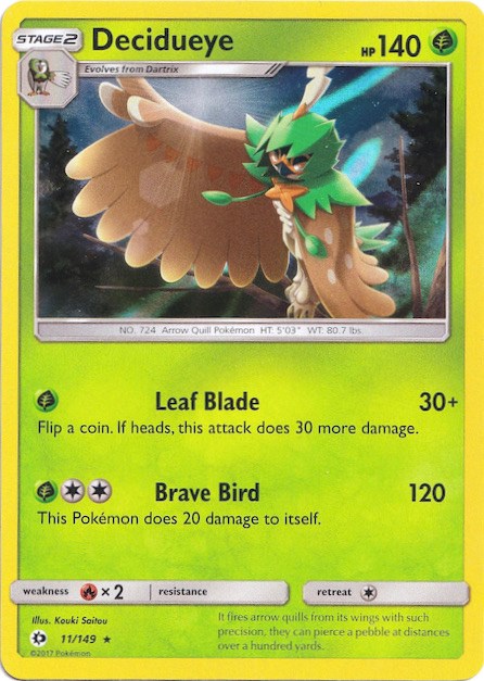 Decidueye (11/149) (Water Web Holo) [Sun & Moon: Base Set] | Exor Games New Glasgow