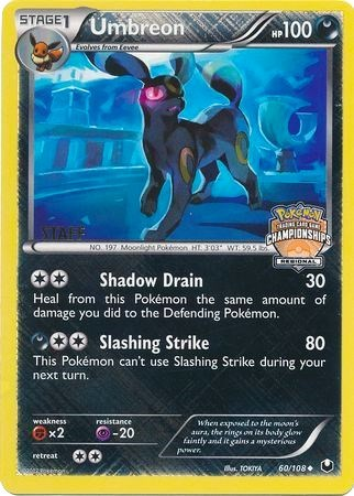 Umbreon (60/108) (Regional Championship Promo Staff) [Black & White: Dark Explorers] | Exor Games New Glasgow