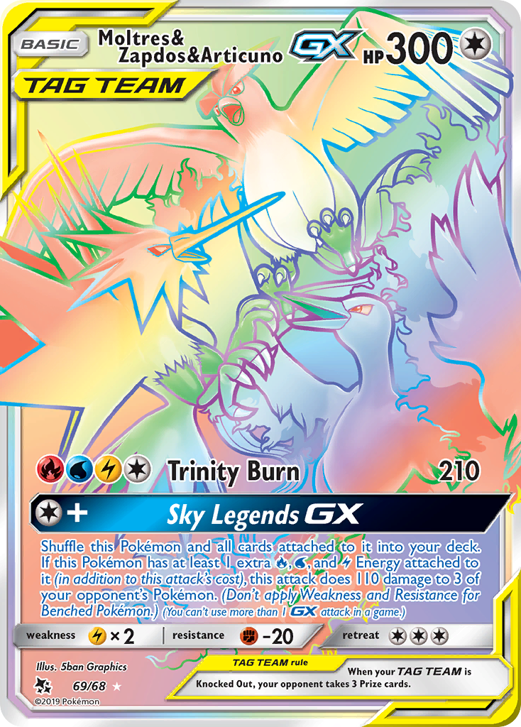 Moltres & Zapdos & Articuno GX (69/68) [Sun & Moon: Hidden Fates] | Exor Games New Glasgow