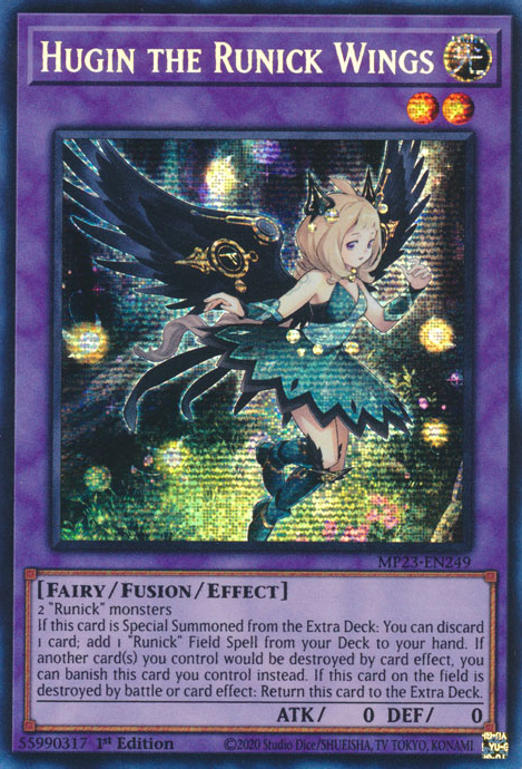 Hugin the Runick Wings [MP23-EN249] Prismatic Secret Rare | Exor Games New Glasgow