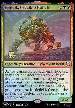 Kethek, Crucible Goliath [Phyrexia: All Will Be One Prerelease Promos] | Exor Games New Glasgow