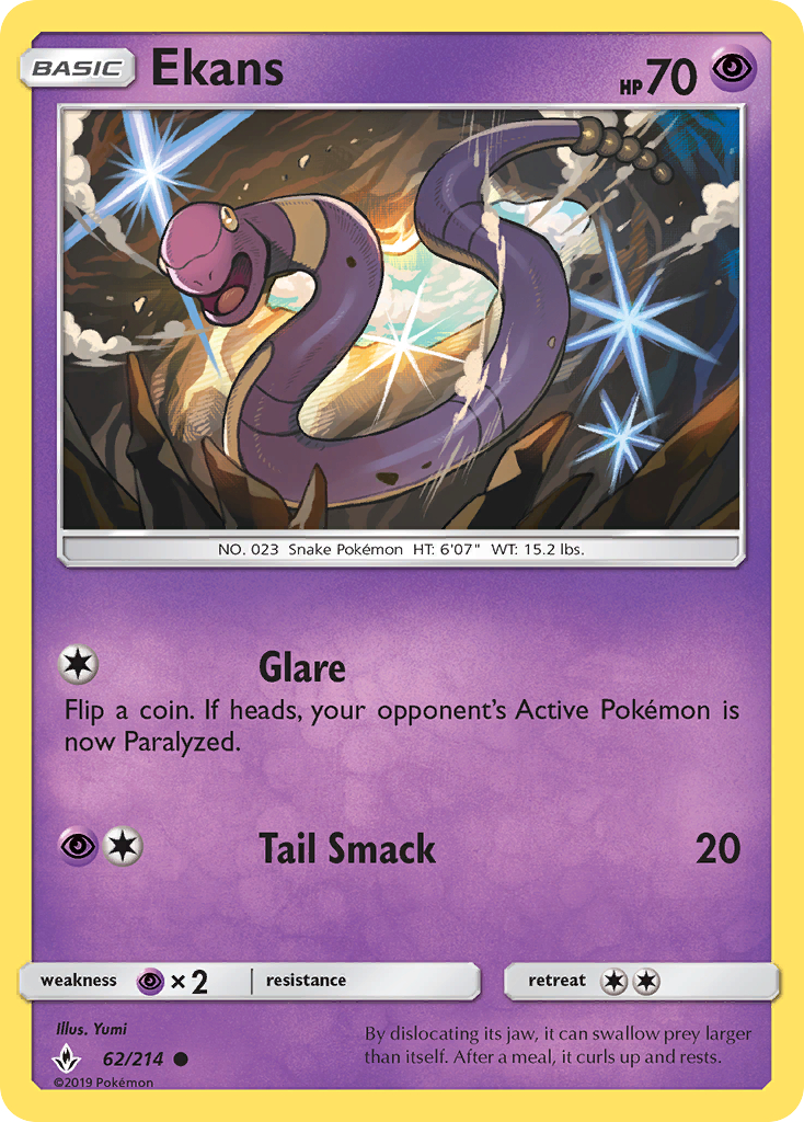 Ekans (62/214) [Sun & Moon: Unbroken Bonds] | Exor Games New Glasgow