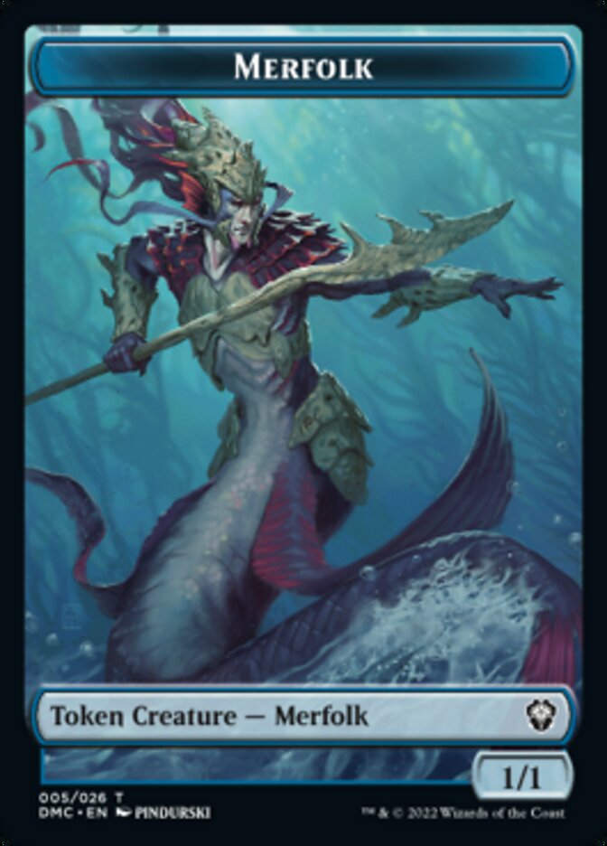 Saproling // Merfolk Double-sided Token [Dominaria United Tokens] | Exor Games New Glasgow