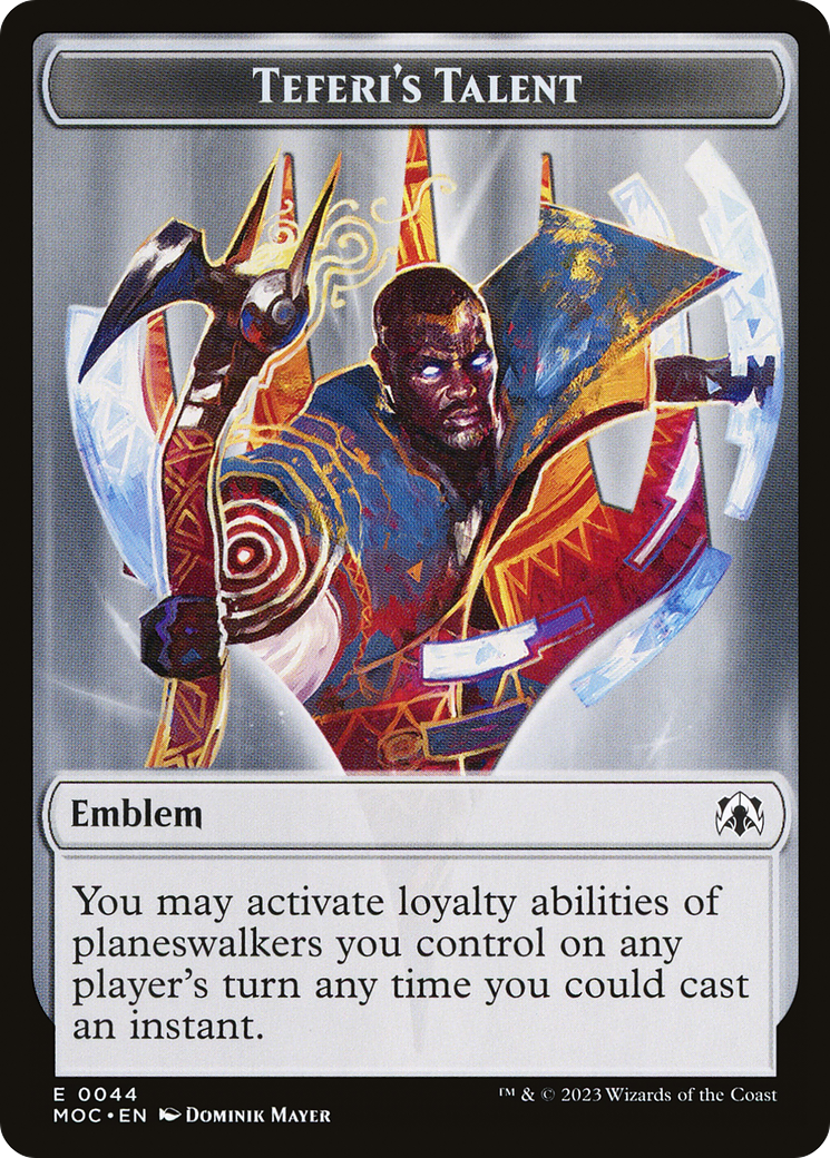 First Mate Ragavan // Teferi's Talent Emblem Double-Sided Token [March of the Machine Commander Tokens] | Exor Games New Glasgow