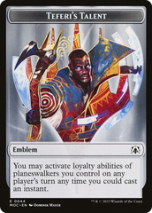 First Mate Ragavan // Teferi's Talent Emblem Double-Sided Token [March of the Machine Commander Tokens] | Exor Games New Glasgow