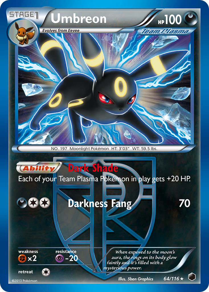 Umbreon (64/116) [Black & White: Plasma Freeze] | Exor Games New Glasgow