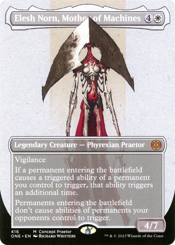 Elesh Norn, Mother of Machines (Borderless Concept Praetors) [Phyrexia: All Will Be One] | Exor Games New Glasgow