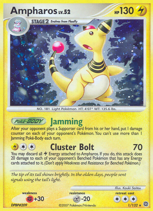 Ampharos (1/132) (Theme Deck Exclusive) [Diamond & Pearl: Secret Wonders] | Exor Games New Glasgow