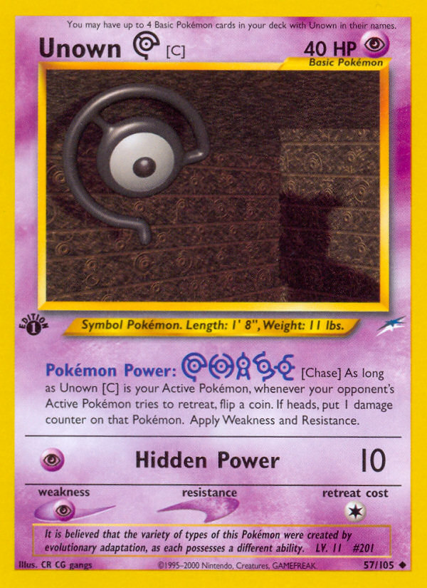 Unown [C] (57/105) [Neo Destiny 1st Edition] | Exor Games New Glasgow