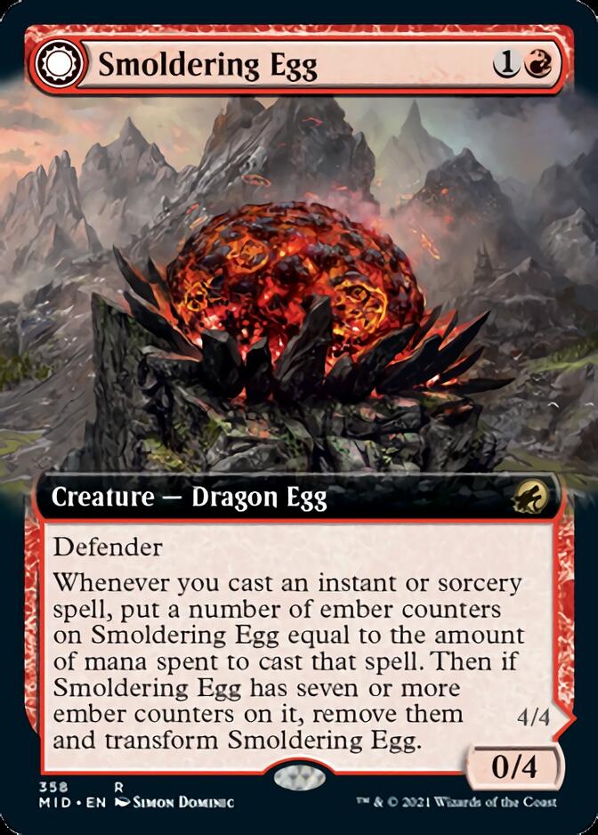 Smoldering Egg // Ashmouth Dragon (Extended) [Innistrad: Midnight Hunt] | Exor Games New Glasgow