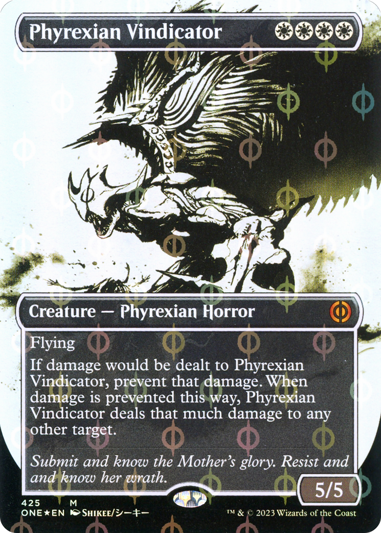 Phyrexian Vindicator (Borderless Ichor Step-and-Compleat Foil) [Phyrexia: All Will Be One] | Exor Games New Glasgow