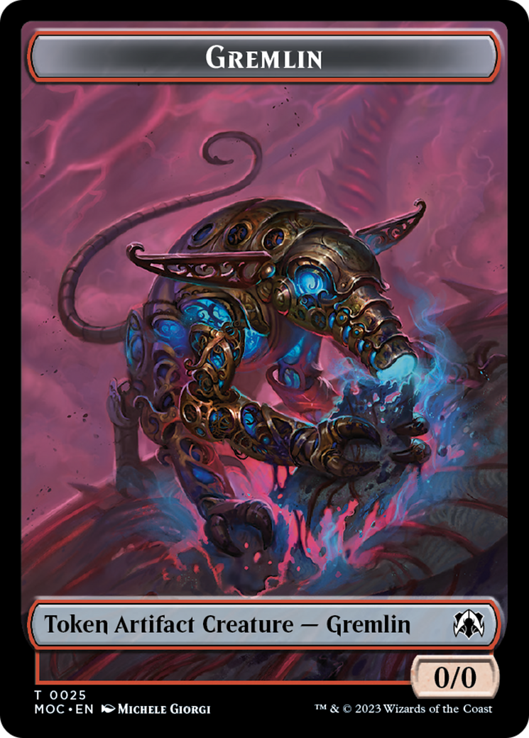 Treasure // Gremlin Double-Sided Token [March of the Machine Commander Tokens] | Exor Games New Glasgow