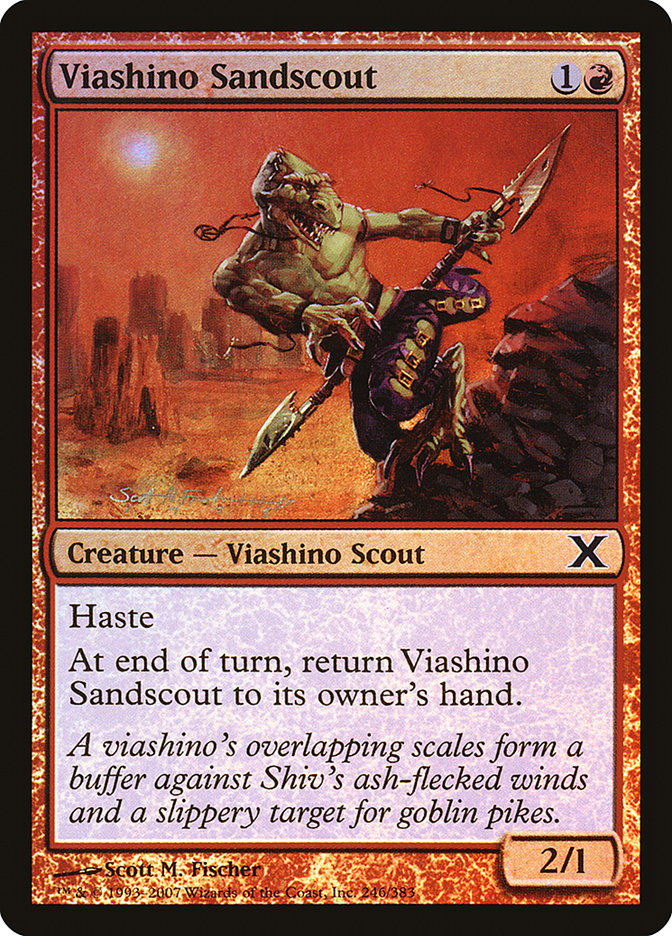 Viashino Sandscout (Premium Foil) [Tenth Edition] | Exor Games New Glasgow