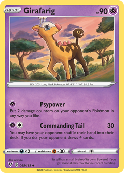 Girafarig (065/185) [Sword & Shield: Vivid Voltage] | Exor Games New Glasgow