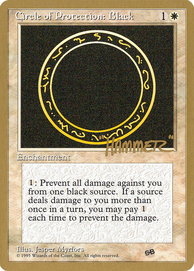 Circle of Protection: Black (Shawn "Hammer" Regnier) (SB) [Pro Tour Collector Set] | Exor Games New Glasgow