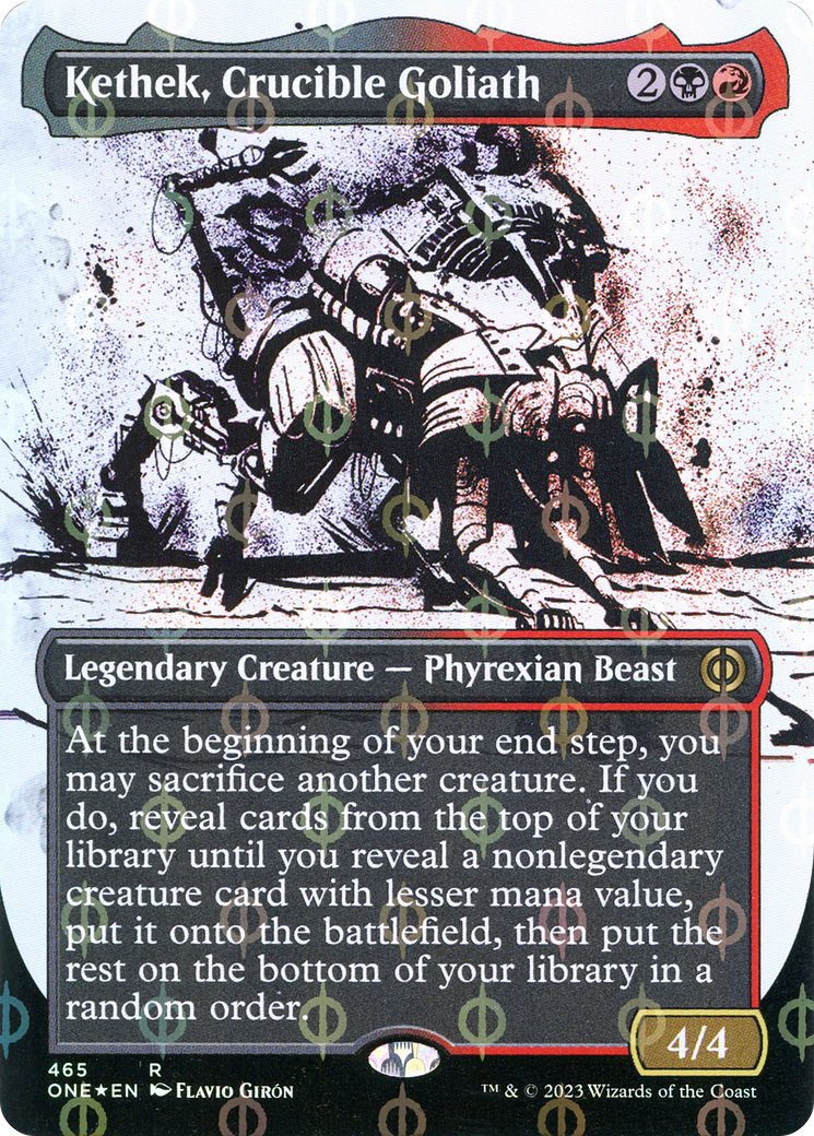 Kethek, Crucible Goliath (Borderless Ichor Step-and-Compleat Foil) [Phyrexia: All Will Be One] | Exor Games New Glasgow