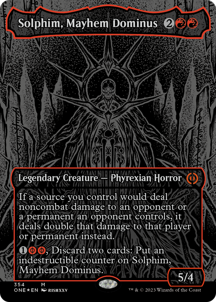 Solphim, Mayhem Dominus (Oil Slick Raised Foil) [Phyrexia: All Will Be One] | Exor Games New Glasgow