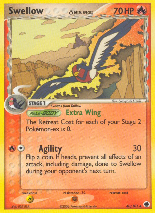 Swellow (40/101) (Delta Species) [EX: Dragon Frontiers] | Exor Games New Glasgow