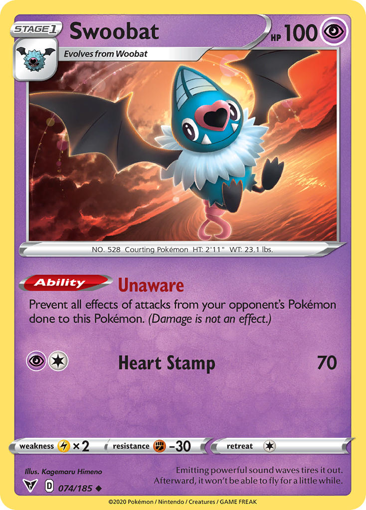 Swoobat (074/185) [Sword & Shield: Vivid Voltage] | Exor Games New Glasgow