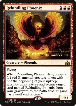 Rekindling Phoenix [Rivals of Ixalan Promos] | Exor Games New Glasgow