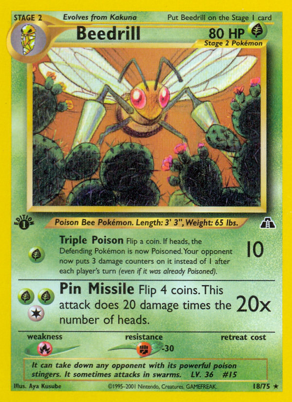 Beedrill (18/75) [Neo Discovery 1st Edition] | Exor Games New Glasgow